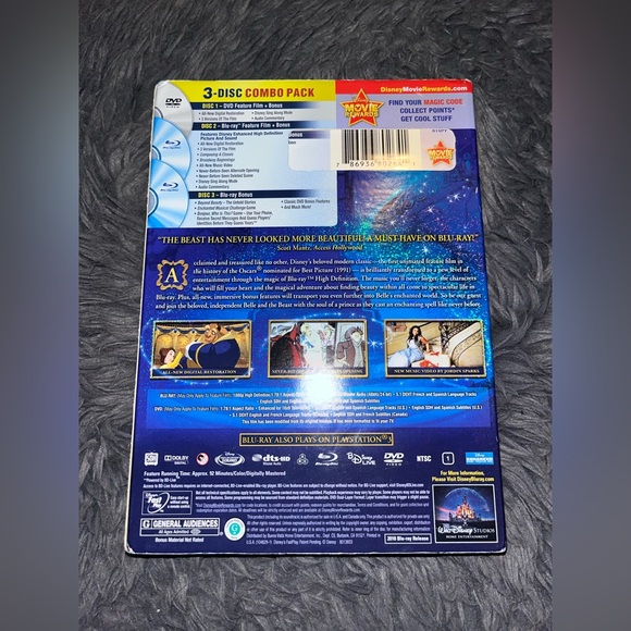 Disney Beauty and the Beast DVD Movie Blu ray Music CD - Picture 2 of 10